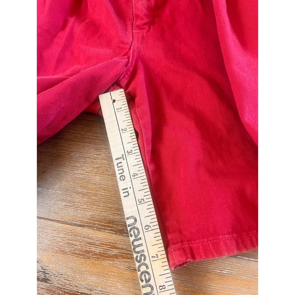 Duck Head Mens Red Pleated Chino Shorts 100% Cotton Size 36 HM1058